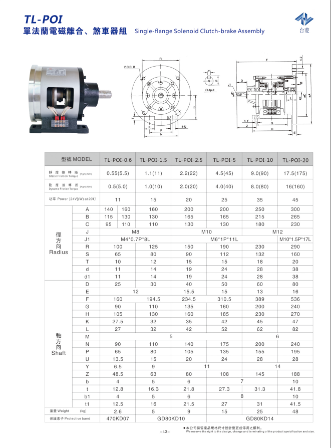 單法蘭電磁離合器剎車組