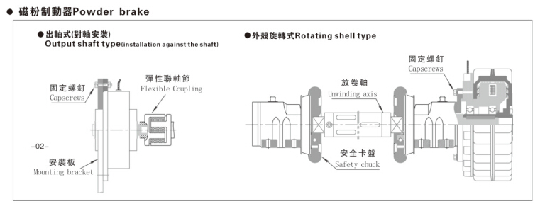 磁粉制動器安裝方式，磁粉制動器廠家常用7種方式